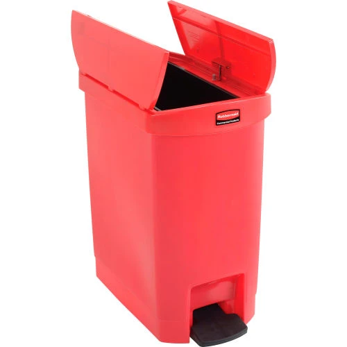 Rubbermaid® Slim Jim® 1883565 Plastic Step On Container, End Step 8 Gallon - Red 2 Rubbermaid® Slim Jim® 1883565 Plastic Step On Container, End Step 8 Gallon - Red - Image 2