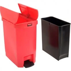 Rubbermaid® Slim Jim® 1883565 Plastic Step On Container, End Step 8 Gallon - Red 11 Rubbermaid® Slim Jim® 1883565 Plastic Step On Container, End Step 8 Gallon - Red -Cheap Trash & Recycling Store 261852RD 02