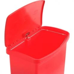 Rubbermaid® Slim Jim® 1883570 Plastic Step On Container, Front Step 24 Gallon - Red -Cheap Trash & Recycling Store 261857RD 02