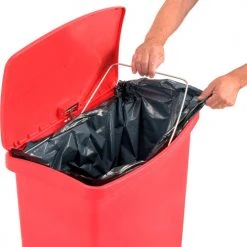 Rubbermaid® Slim Jim® 1883570 Plastic Step On Container, Front Step 24 Gallon - Red -Cheap Trash & Recycling Store 261857RD 03