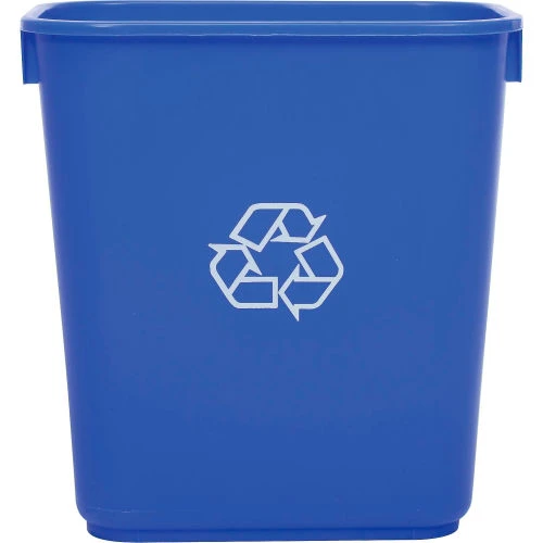 Global Industrial Deskside Recycling Wastebasket, 13-5/8 Quart, Blue 2 Global Industrial Deskside Recycling Wastebasket, 13-5/8 Quart, Blue - Image 2