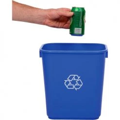 Global Industrial Deskside Recycling Wastebasket, 13-5/8 Quart, Blue 12 Global Industrial Deskside Recycling Wastebasket, 13-5/8 Quart, Blue -Cheap Trash & Recycling Store 261877BL 03