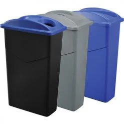 Global Industrial™ Recycling System For Paper/Bottles & Cans, 69 Gallon, Gray/Blue/Black -Cheap Trash & Recycling Store 261902BK 06