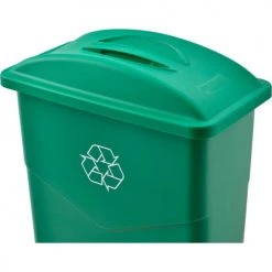 Global Industrial™ Solid Lid w/Handle, Green -Cheap Trash & Recycling Store 261904GN 04