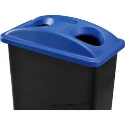 Global Industrial™ Bottles & Cans Recycling Lid, Blue -Cheap Trash & Recycling Store 261905BL 02