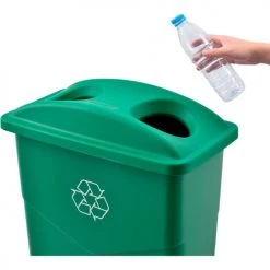 Global Industrial™ Bottles & Cans Recycling Lid, Green -Cheap Trash & Recycling Store 261905GN 04