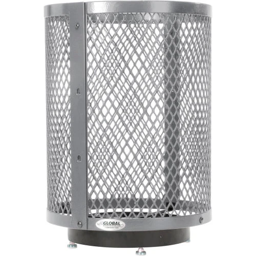 Global Industrial Outdoor Diamond Steel Trash Can With Flat Lid & Base, 36 Gallon, Gray 3 Global Industrial Outdoor Diamond Steel Trash Can With Flat Lid & Base, 36 Gallon, Gray - Image 3