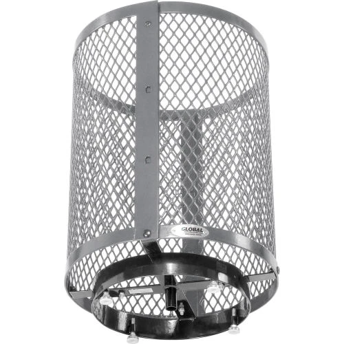 Global Industrial Outdoor Diamond Steel Trash Can With Flat Lid & Base, 36 Gallon, Gray 6 Global Industrial Outdoor Diamond Steel Trash Can With Flat Lid & Base, 36 Gallon, Gray - Image 6
