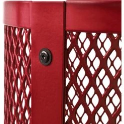 Global Industrial™ Outdoor Diamond Steel Trash Can With Flat Lid, 36 Gallon, Red -Cheap Trash & Recycling Store 261924RD 07