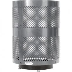 Global Industrial™ Outdoor Perforated Steel Trash Can With Flat Lid & Base, 36 Gallon, Gray -Cheap Trash & Recycling Store 261925GYD 02