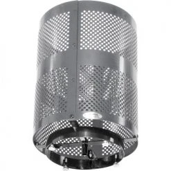 Global Industrial™ Outdoor Perforated Steel Trash Can With Flat Lid & Base, 36 Gallon, Gray -Cheap Trash & Recycling Store 261925GYD 05