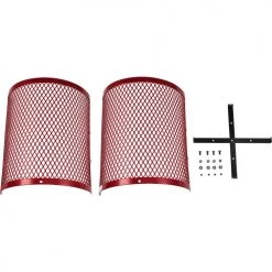 Global Industrial™ Outdoor Diamond Steel Trash Can With Rain Bonnet Lid, 36 Gallon, Red -Cheap Trash & Recycling Store 261926RD 04