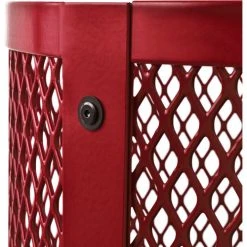 Global Industrial™ Outdoor Diamond Steel Trash Can With Rain Bonnet Lid, 36 Gallon, Red -Cheap Trash & Recycling Store 261926RD 07