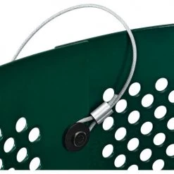 Global Industrial™ Outdoor Perforated Steel Trash Can With Rain Bonnet Lid, 36 Gallon, Green -Cheap Trash & Recycling Store 261927GN 09