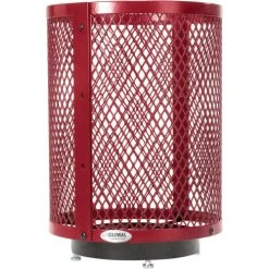 Global Industrial™ Outdoor Diamond Steel Trash Can With Dome Lid & Base, 36 Gallon, Red -Cheap Trash & Recycling Store 261948RDD 02