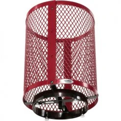 Global Industrial™ Outdoor Diamond Steel Trash Can With Dome Lid & Base, 36 Gallon, Red -Cheap Trash & Recycling Store 261948RDD 03