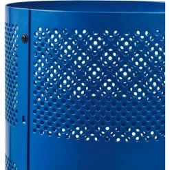 Global Industrial™ Outdoor Perforated Steel Trash Can With Dome Lid, 36 Gallon, Blue -Cheap Trash & Recycling Store 261949BL 04