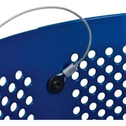 Global Industrial™ Outdoor Perforated Steel Trash Can With Dome Lid, 36 Gallon, Blue -Cheap Trash & Recycling Store 261949BL 08