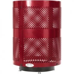 Global Industrial™ Outdoor Perforated Steel Trash Can With Dome Lid & Base, 36 Gallon, Red -Cheap Trash & Recycling Store 261949RDD 02
