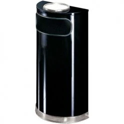 Rubbermaid Half Round Trash Container With Ashtray Lid 9 Gallons