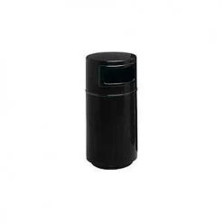 Witt Industries Fiberglass Trash Container with Dome Top - 25 Gallon Capacity Black - 7C-1838T-DC-34