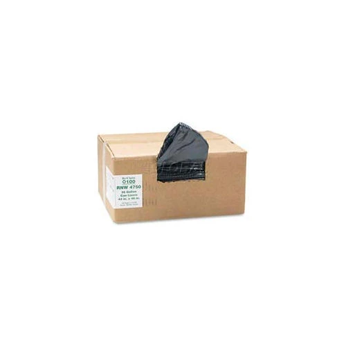 Black Recycled Can Liners - 56 Gallon, 1.25 Mil, 100/Case 1 Black Recycled Can Liners - 56 Gallon, 1.25 Mil, 100/Case