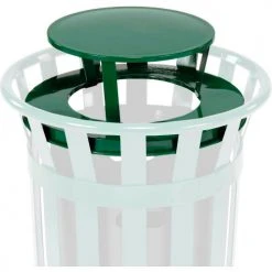 Global Industrial™ Steel Rain Bonnet Lid For 24 Gallon Trash Can, Green