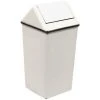 Witt Industries Witt Steel Square Swing Top Trash Can, 21 Gallon, White