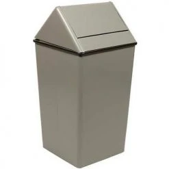 Witt Industries Witt Steel Square Swing Top Trash Can, 36 Gallon, Gray