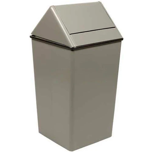 Witt Industries Witt Steel Square Swing Top Trash Can, 36 Gallon, Gray 1 Witt Industries Witt Steel Square Swing Top Trash Can, 36 Gallon, Gray