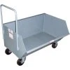 Modern Equipment Low-Profile Steel Hopper Truck With Side Scoop, 1/4 Cu. Yd. Cap, 1000 Lbs. Cap, Gray
