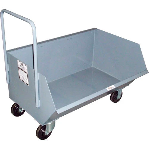 Modern Equipment Low-Profile Steel Hopper Truck With Side Scoop, 1/4 Cu. Yd. Cap, 1000 Lbs. Cap, Gray 1 Modern Equipment Low-Profile Steel Hopper Truck With Side Scoop, 1/4 Cu. Yd. Cap, 1000 Lbs. Cap, Gray