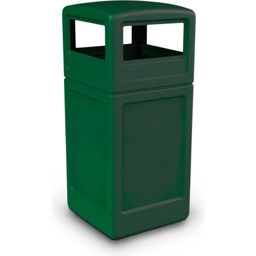 Commercial Zone PolyTec Square Waste Container with Dome Lid, Green, 42-Gallon 1 Commercial Zone PolyTec Square Waste Container with Dome Lid, Green, 42-Gallon