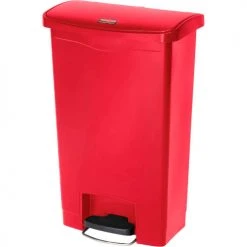 Rubbermaid® Slim Jim® 1883564 Plastic Step On Container, Front Step 8 Gallon - Red
