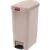 Rubbermaid® Slim Jim® 1883459 Plastic Step On Container, End Step 13 Gallon - Beige