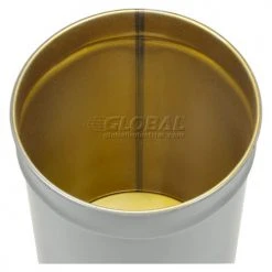 Justrite Cease-Fire® Steel Round Trash Can W/Funnel Lid, 12 Gallon, Gray -Cheap Trash & Recycling Store 420102 05 1