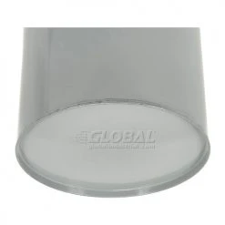 Justrite Cease-Fire® Steel Round Trash Can W/Funnel Lid, 12 Gallon, Gray -Cheap Trash & Recycling Store 420102 06 1