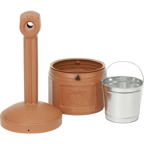 Justrite® Smokers Ceasefire® Plastic Outdoor Ashtray, 4 Gallon, Terracotta 2 Justrite® Smokers Ceasefire® Plastic Outdoor Ashtray, 4 Gallon, Terracotta - Image 2