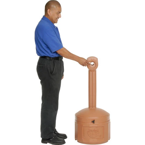 Justrite® Smokers Ceasefire® Plastic Outdoor Ashtray, 4 Gallon, Terracotta 3 Justrite® Smokers Ceasefire® Plastic Outdoor Ashtray, 4 Gallon, Terracotta - Image 3