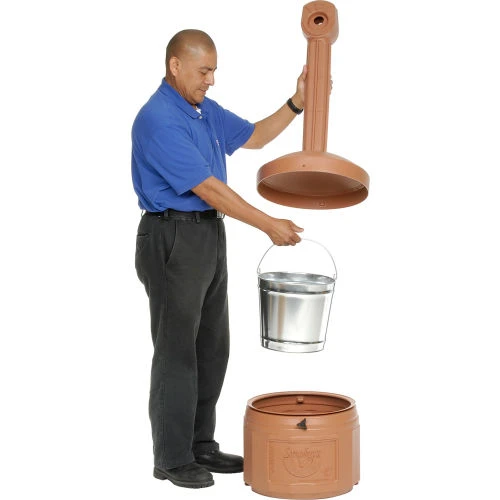 Justrite® Smokers Ceasefire® Plastic Outdoor Ashtray, 4 Gallon, Terracotta 4 Justrite® Smokers Ceasefire® Plastic Outdoor Ashtray, 4 Gallon, Terracotta - Image 4