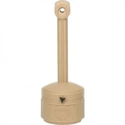 Justrite® Smokers Ceasefire® Plastic Outdoor Ashtray, 1 Gallon, Beige