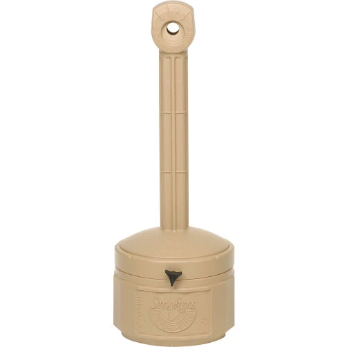 Justrite® Smokers Ceasefire® Plastic Outdoor Ashtray, 1 Gallon, Beige 1 Justrite® Smokers Ceasefire® Plastic Outdoor Ashtray, 1 Gallon, Beige