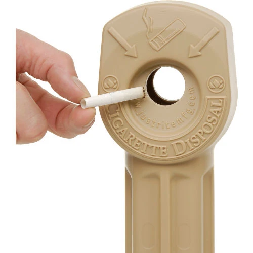 Justrite® Smokers Ceasefire® Plastic Outdoor Ashtray, 1 Gallon, Beige 6 Justrite® Smokers Ceasefire® Plastic Outdoor Ashtray, 1 Gallon, Beige - Image 6