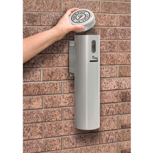 Commercial Zone Smokers' Outpost® Wall Mounted Ashtray with Swivel Lock, Silver 4 Commercial Zone Smokers' Outpost® Wall Mounted Ashtray with Swivel Lock, Silver - Image 4