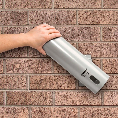 Commercial Zone Smokers' Outpost® Wall Mounted Ashtray with Swivel Lock, Silver 6 Commercial Zone Smokers' Outpost® Wall Mounted Ashtray with Swivel Lock, Silver - Image 6