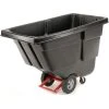 Rubbermaid® Heavy Duty Plastic Tilt Truck, 1/2 Cu. Yd. Cap, 450 Lbs. Cap, Black