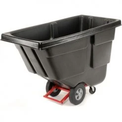 Rubbermaid® Heavy Duty Plastic Tilt Truck, 1/2 Cu. Yd. Cap, 450 Lbs. Cap, Black