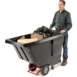 Rubbermaid® Heavy Duty Plastic Tilt Truck, 1/2 Cu. Yd. Cap, 450 Lbs. Cap, Black 33 Rubbermaid® Heavy Duty Plastic Tilt Truck, 1/2 Cu. Yd. Cap, 450 Lbs. Cap, Black -Cheap Trash & Recycling Store 498400 05