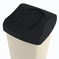 Lid for 23 Gallon Square Rubbermaid Waste Receptacle - Black -Cheap Trash & Recycling Store 498438BK 04