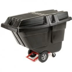 Rubbermaid® Hinged Lid for 1/2 Cu. Yd. Tilt Truck, Black -Cheap Trash & Recycling Store 498440 05